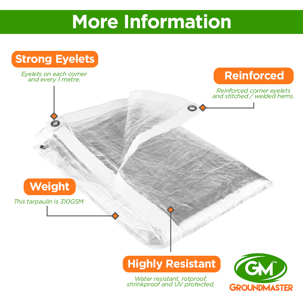 GroundMaster 310gsm Glass Clear Tarpaulins