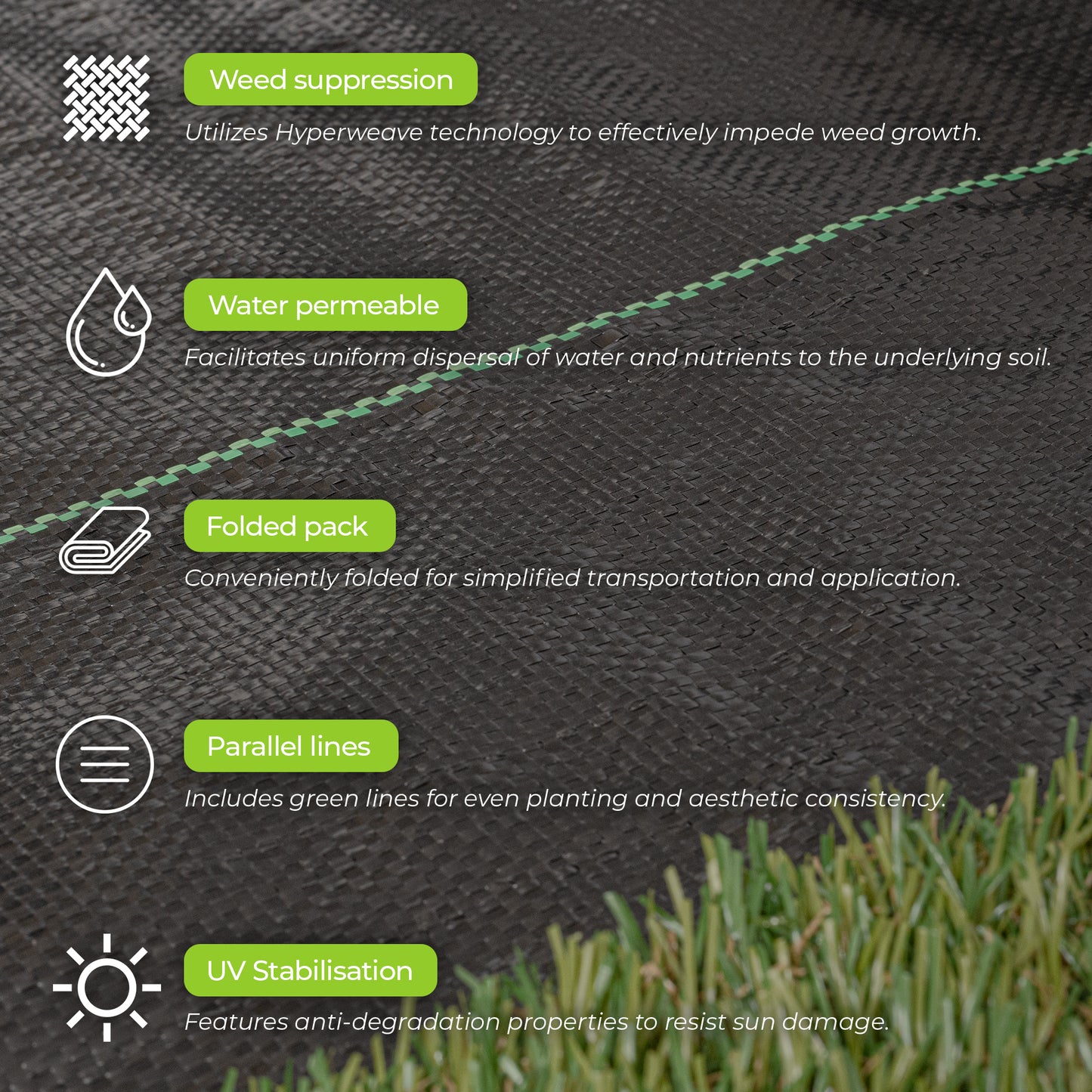 Weed Fabric 100gsm 1m x 70m