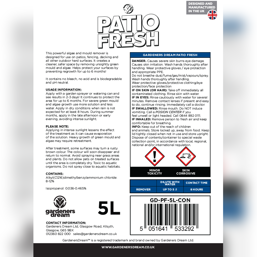 GardenersDream Patio Fresh Cleaner (Concentrate)