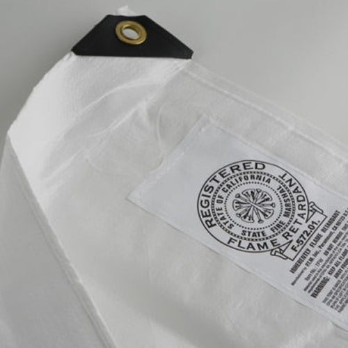 White Flame Retardant Tarpaulin (3.0m x 7.5m)