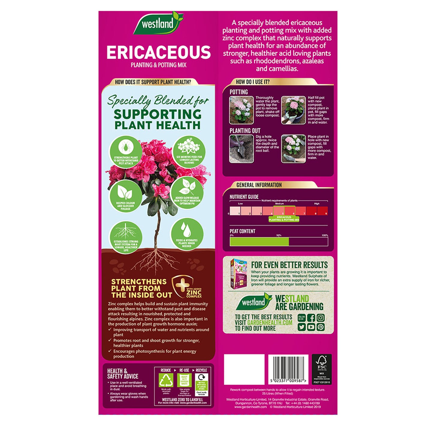 Westland Ericaceous Planting and Potting Mix 50L