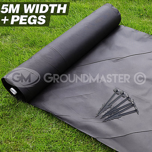 GM 50G 5m x 50m Weed Control Fabric + 100 Pegs