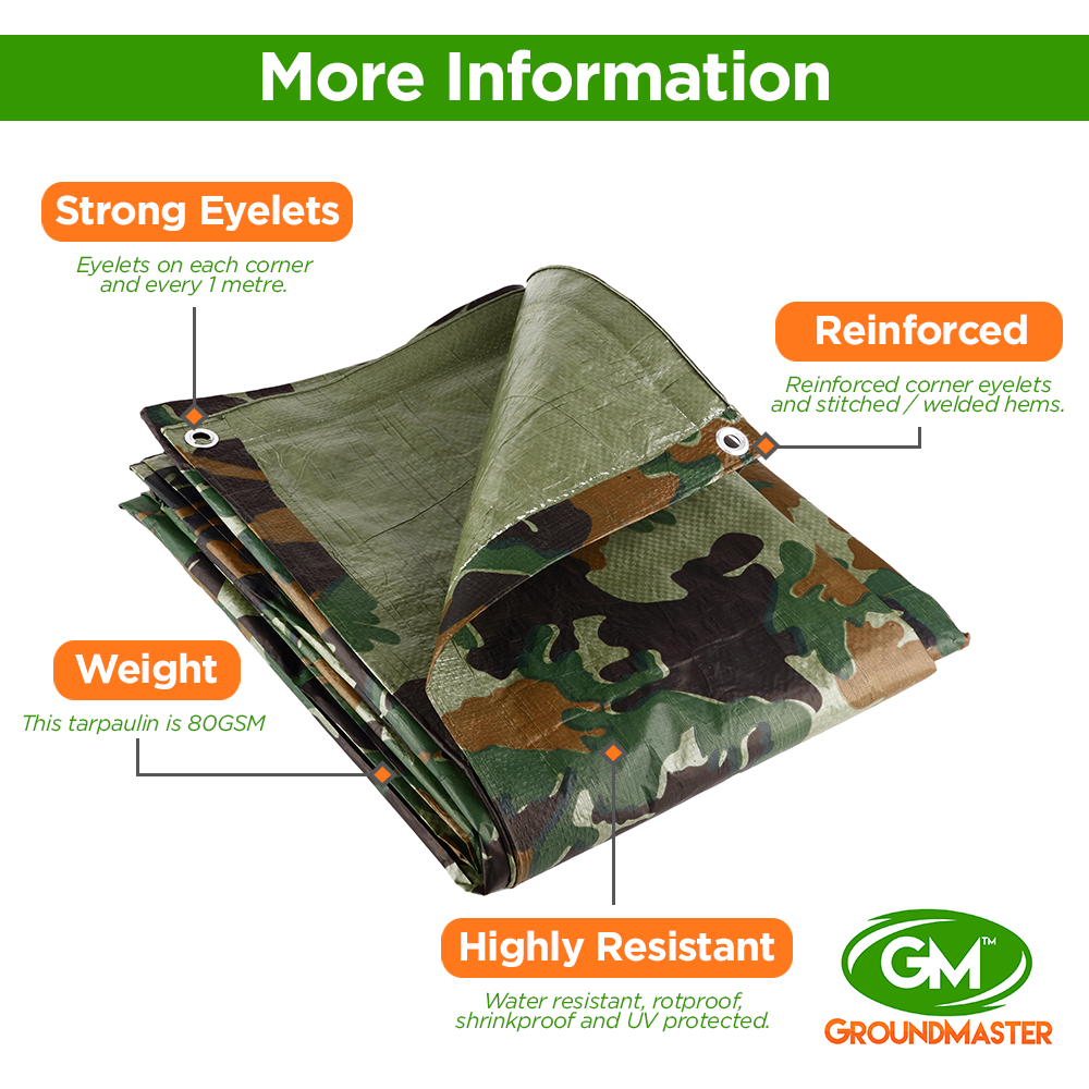 GroundMaster 80gsm Camouflage Tarpaulins