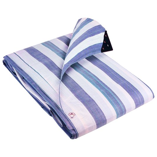 GroundMaster 170gsm Blue/White Striped Tarpaulins