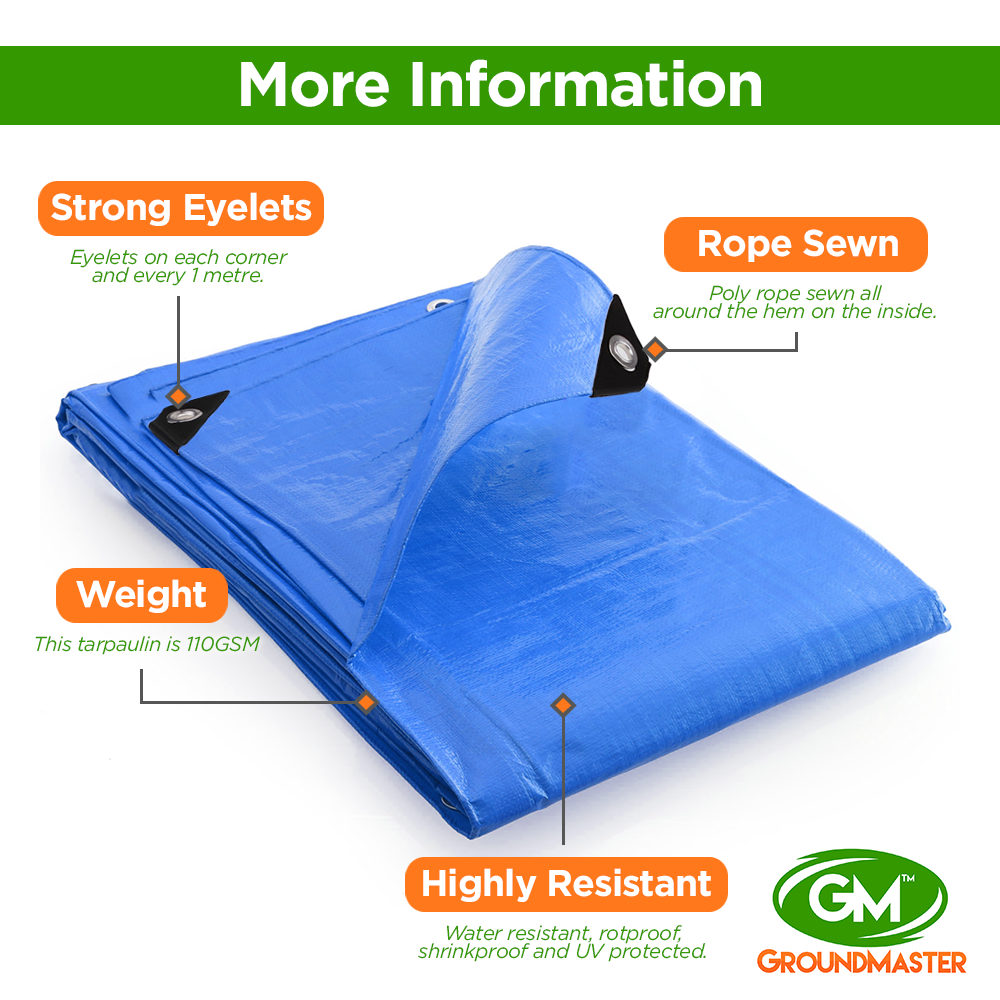 GroundMaster 110gsm Standard Blue Tarpaulins