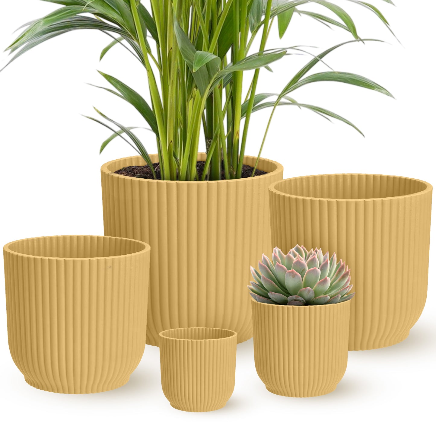 Elho Vibes Fold Round Pot (Butter Yellow)