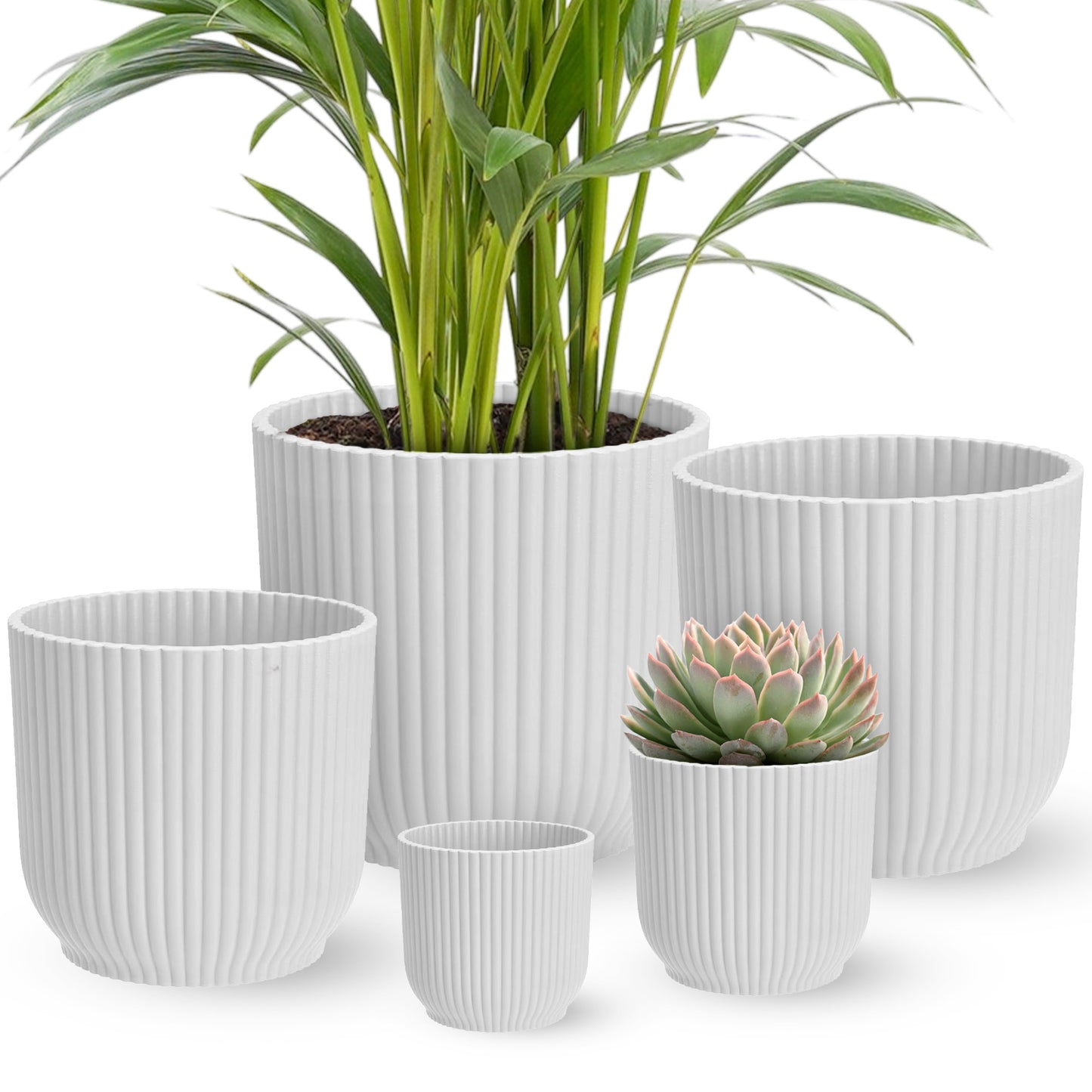 Elho Vibes Fold Round Pot (Silky White)
