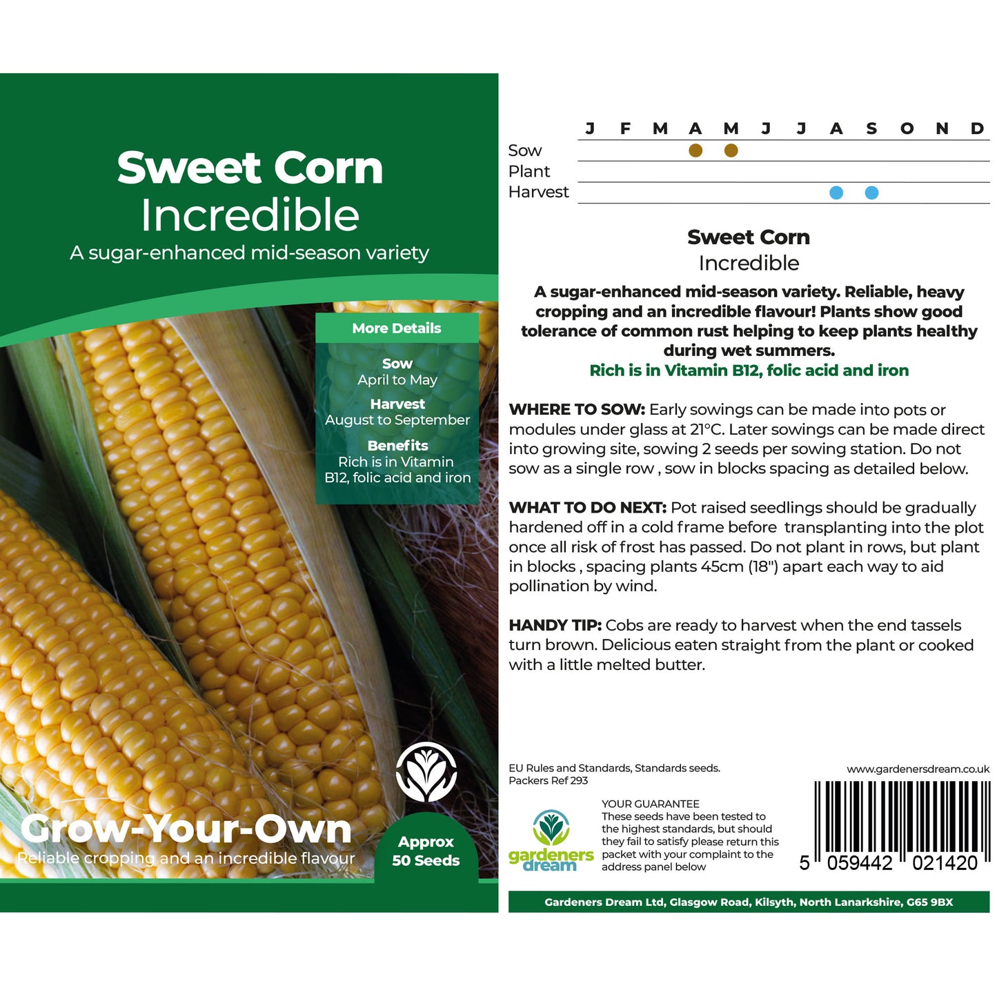 Sweetcorn Seeds - Grow your Own