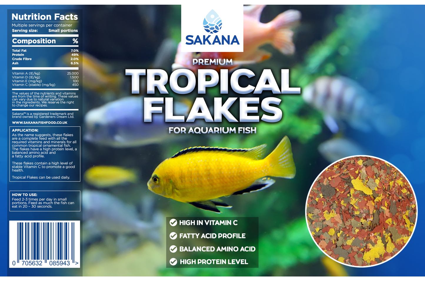 Sakana Tropical Flakes Fish Food