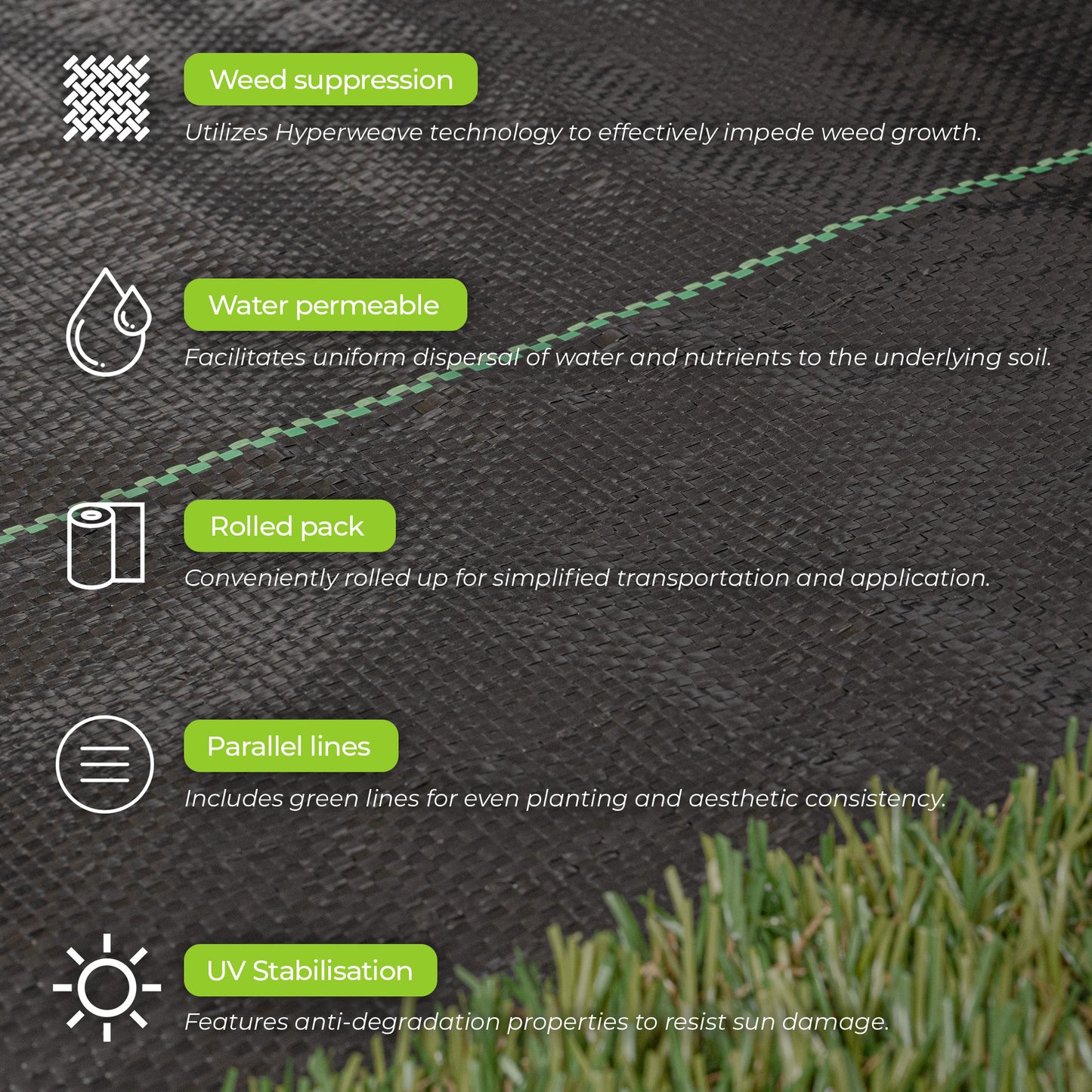 Weed Fabric 100gsm 2m x 50m