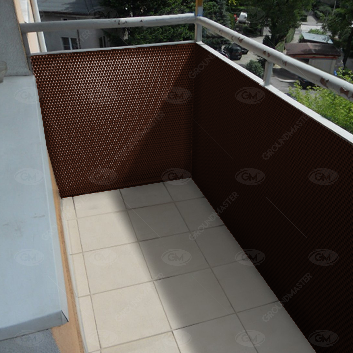 GroundMaster Polyrattan Screening (Dark Brown, 1m x 1m)