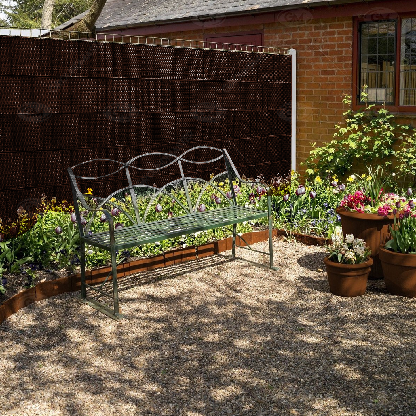 GroundMaster Polyrattan Screening (Dark Brown, 1m x 1m)