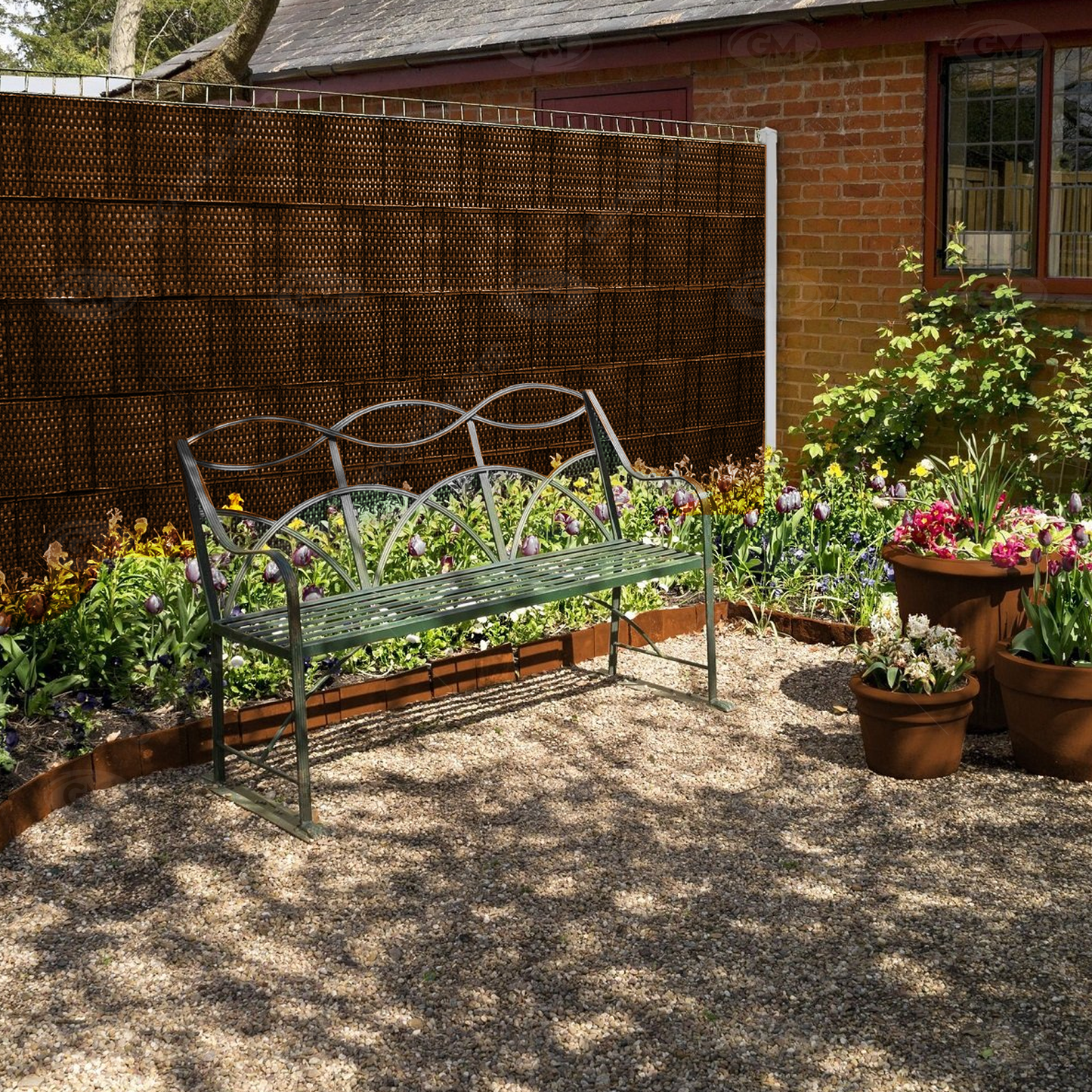 GroundMaster Polyrattan Screening (Honey, 1m x 1m)