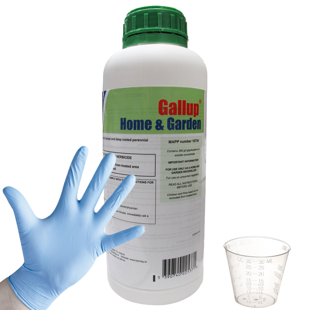 Gallup Home & Garden Glyphosate 1L + Cup & Gloves