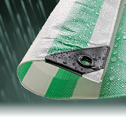 Striped Tarpaulin (Green, 3.5m x 5.5m)